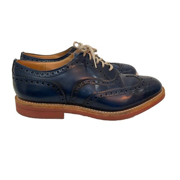 Mens Churchs Blue Leather Downish Brogue Oxford Wingtip Lace-up Shoes-12US main image 2